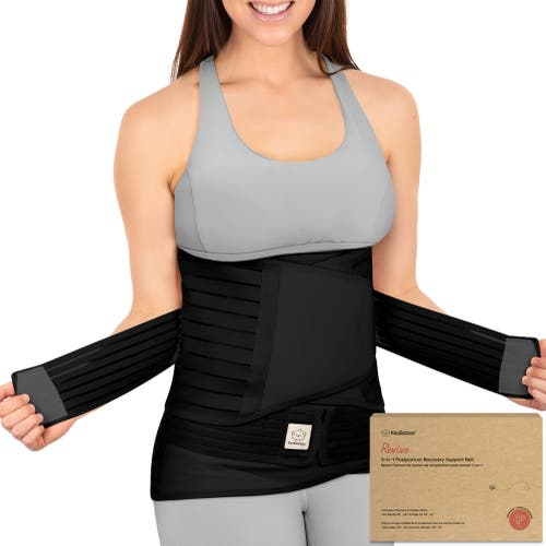 Revive 3-in-1 Postpartum Recovery Support Belt in Midnight Black