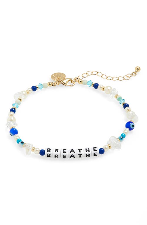 Little Words Project Breathe Beaded Stretch Anklet in Deep Blue