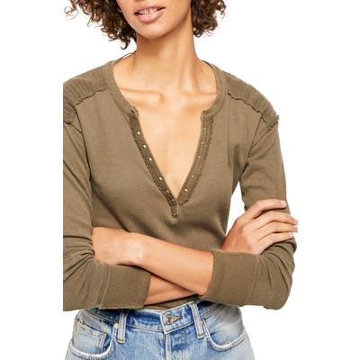 Free People Military Mix Henley