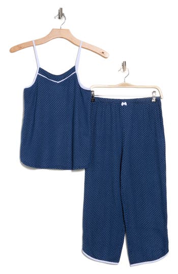 Jones New York Stretch Jersey Crop Capri Pajamas In Blue