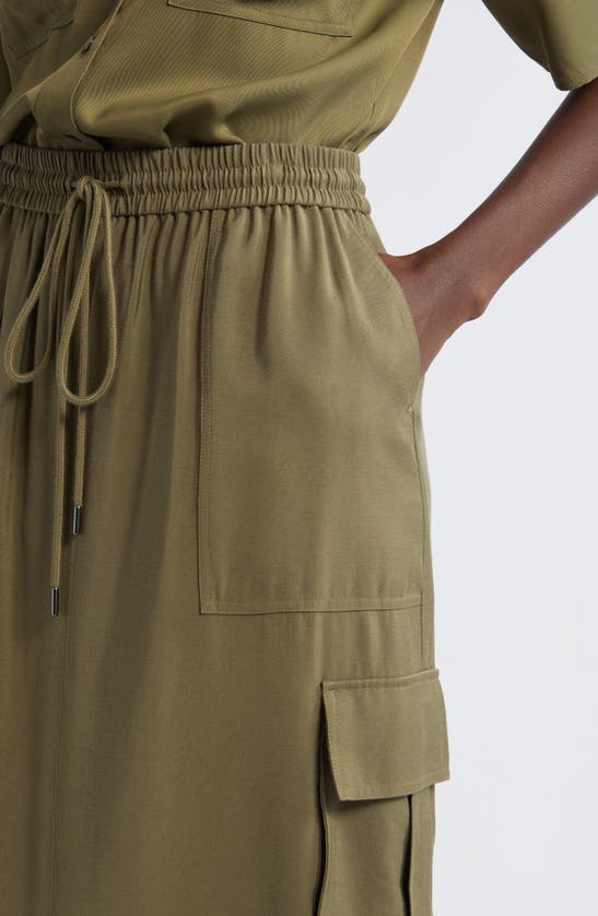 Shop Nordstrom Drawstring Waist Utility Skirt In Olive Burnt