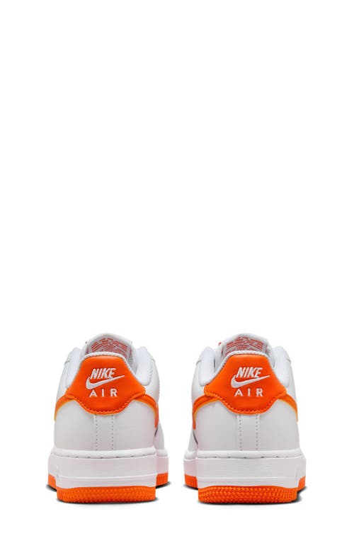 Shop Nike Kids' Air Force 1 Sneaker In White/safety Orange