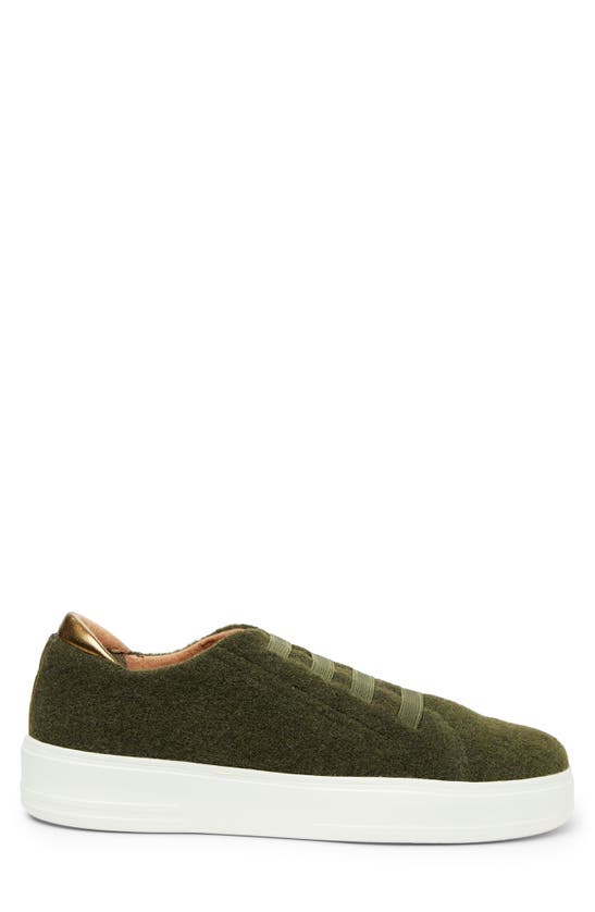 Shop Original Comfort By Dearfoams Sport Foam Elastic Lace Slip-on Sneaker In Olive