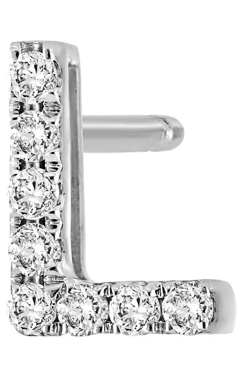 Shop Bony Levy Single Initial Earring In White Gold/l