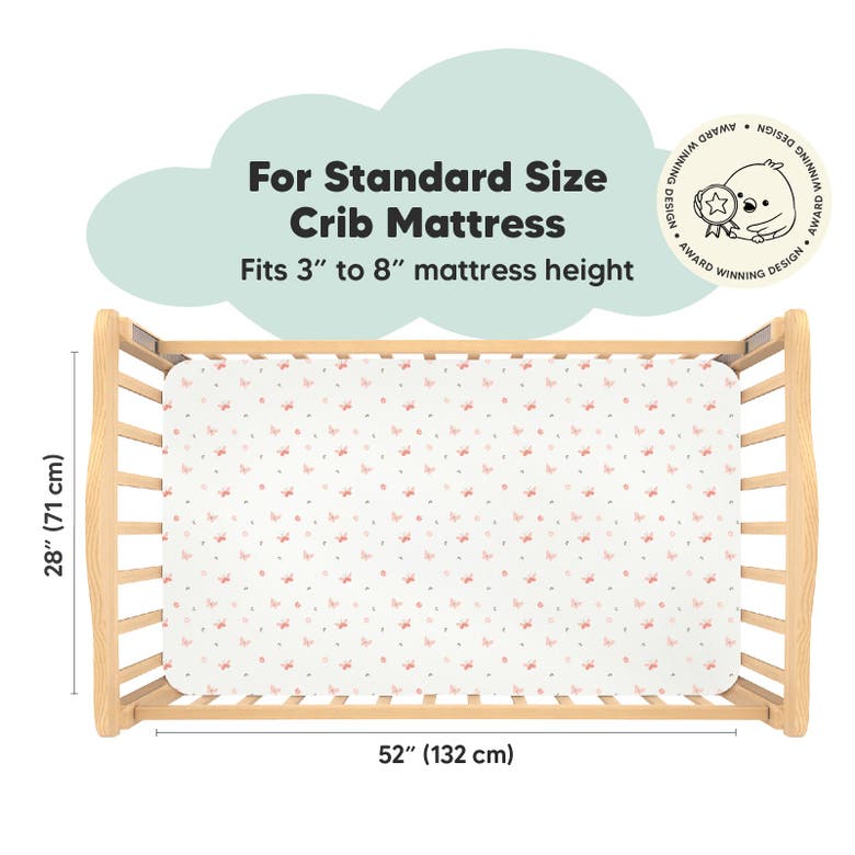 Keababies Soothe Fitted Crib Sheet In Butterflies