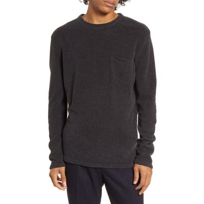Scotch & Soda Chenille Pocket Crewneck Sweater, Grey