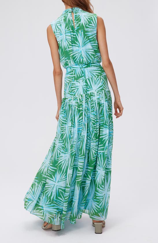 Shop Dvf Diane Von Furstenberg Menon Tropical Print Dress In Sea Holly Green Med