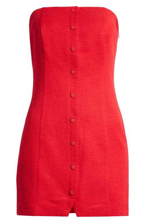Endless Rose Linen-blend Mini Dress In Red