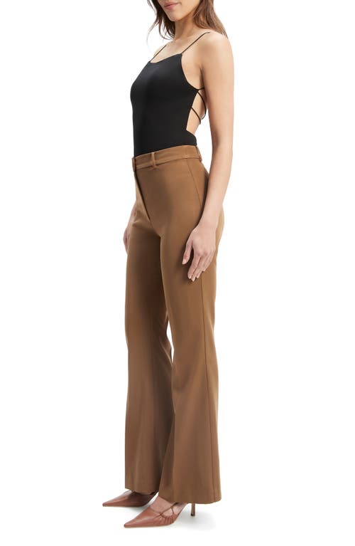 Shop Bardot Halifax High Waist Flare Leg Pants In Chocolate