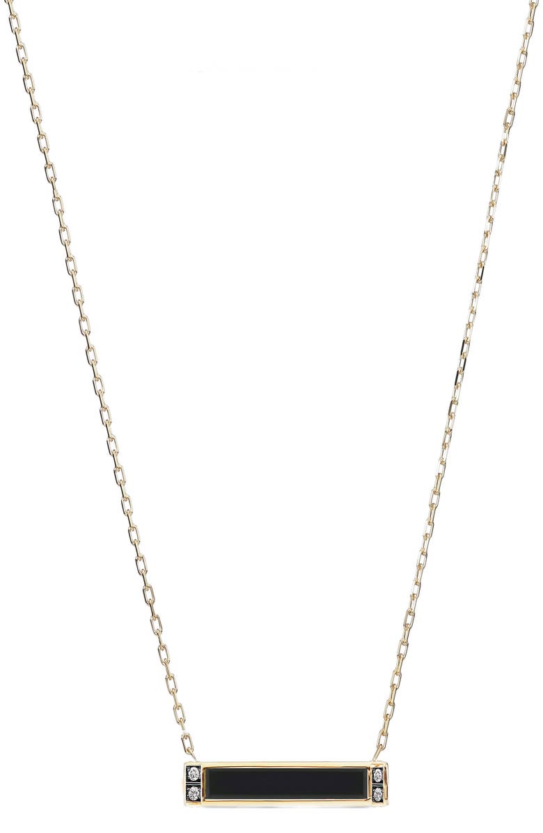 SORELLINA Otto Onyx & Pavé Diamond Pendant Necklace, Main, color, YELLOW GOLD