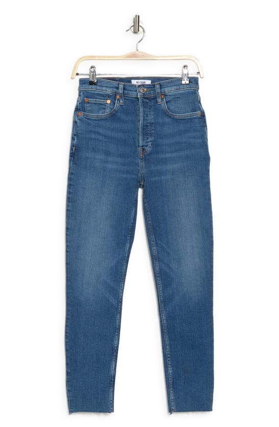 Re/done Originals High Waist Ankle Jeans In French Blue
