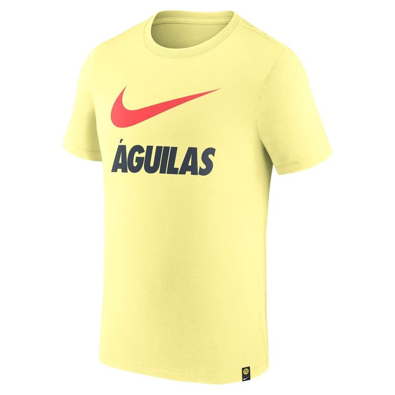 Shop Nike Yellow Club America Swoosh Logo T-shirt