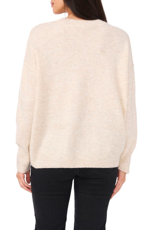 Shop Vince Camuto Star Crewneck Sweater In Malted