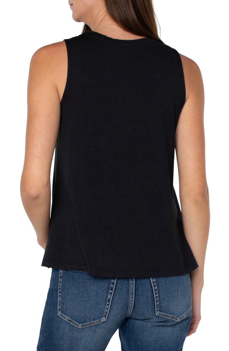 Liverpool Sleeveless V-Neck Woven Top in Whipped Cream
