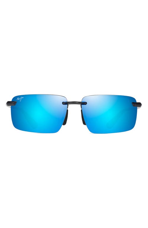 Laulima 61mm PolarizedPlus2 Gradient Rectangular Sunglasses in Shiny Trans Dark Grey