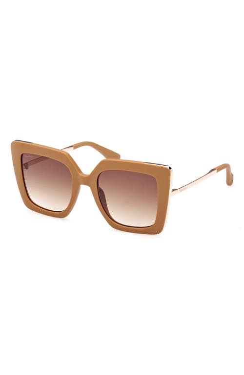 Shop Max Mara Square Sunglasses In Matte Pink/gradient Brown