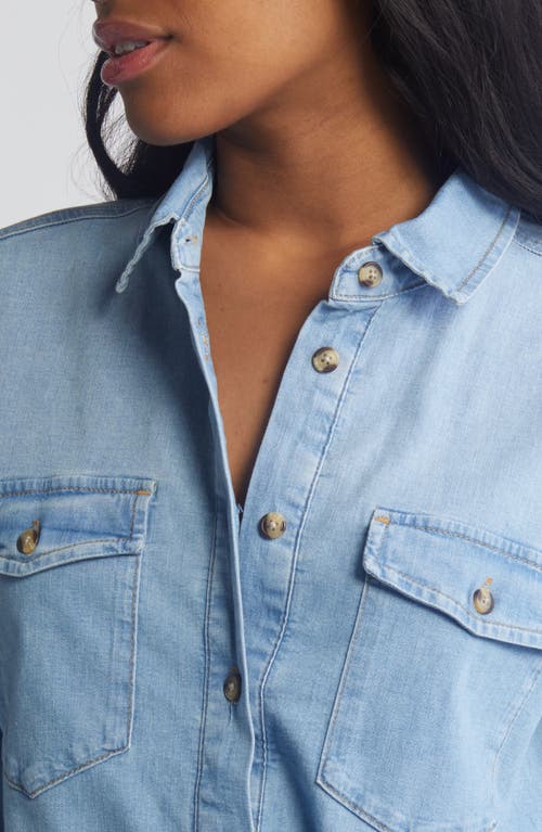 Good American Denim Button-up Shirt In Indigo641
