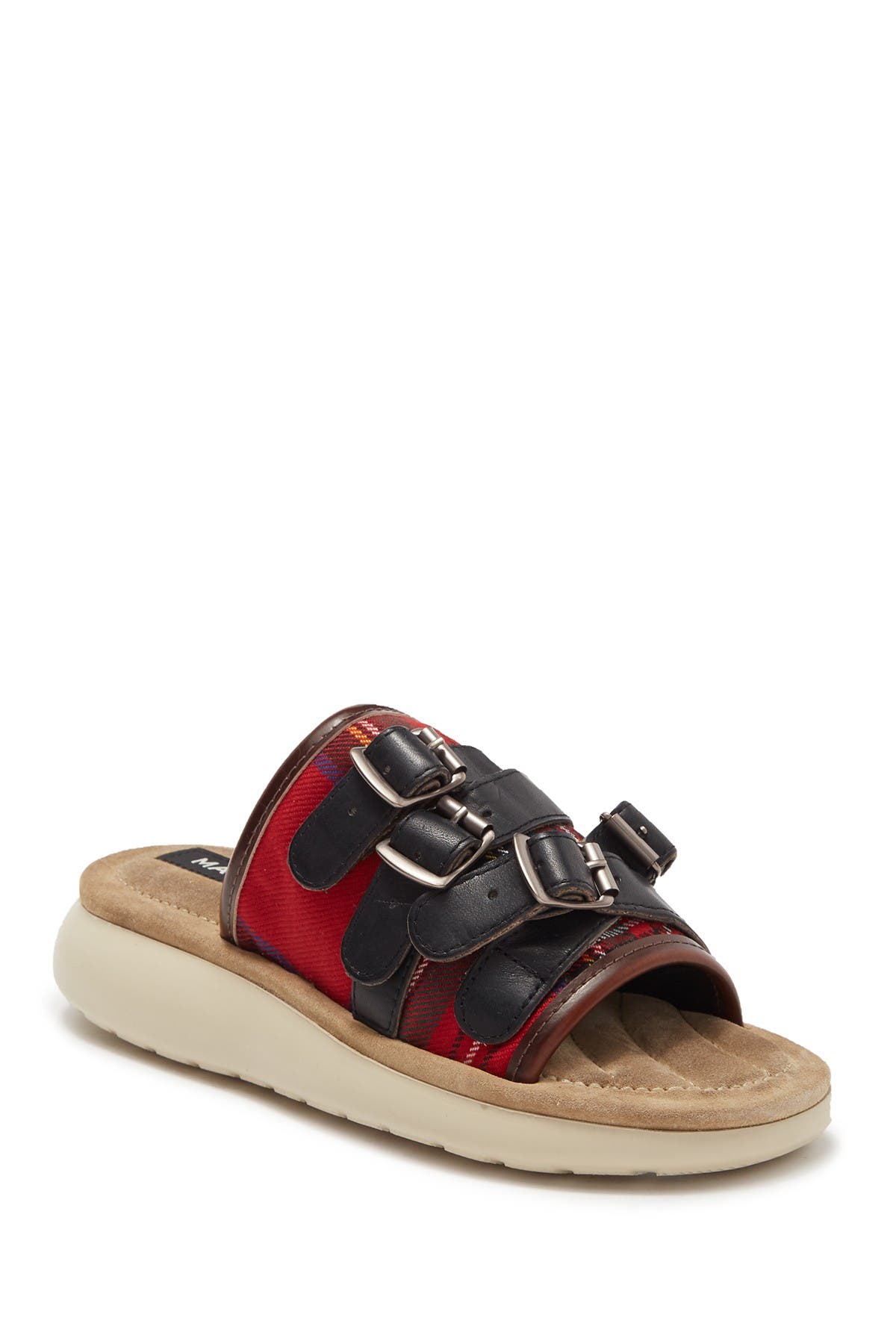 Marc Jacobs Emerson Multi Strap Plaid Sport Sandal In Red Multi