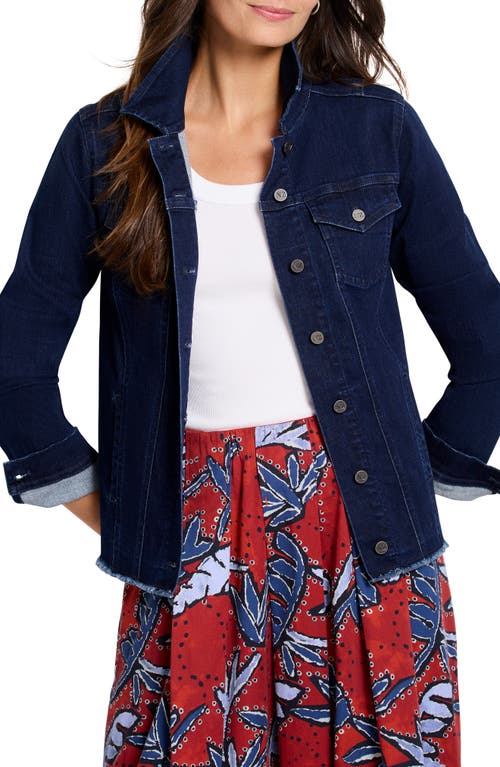 Nic + Zoe Nic+zoe Essential Fray Hem Denim Jacket In Twilight