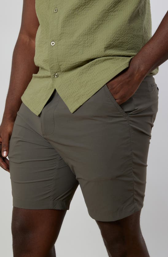 Shop Rainforest Voyager Stretch Shorts In Military Green