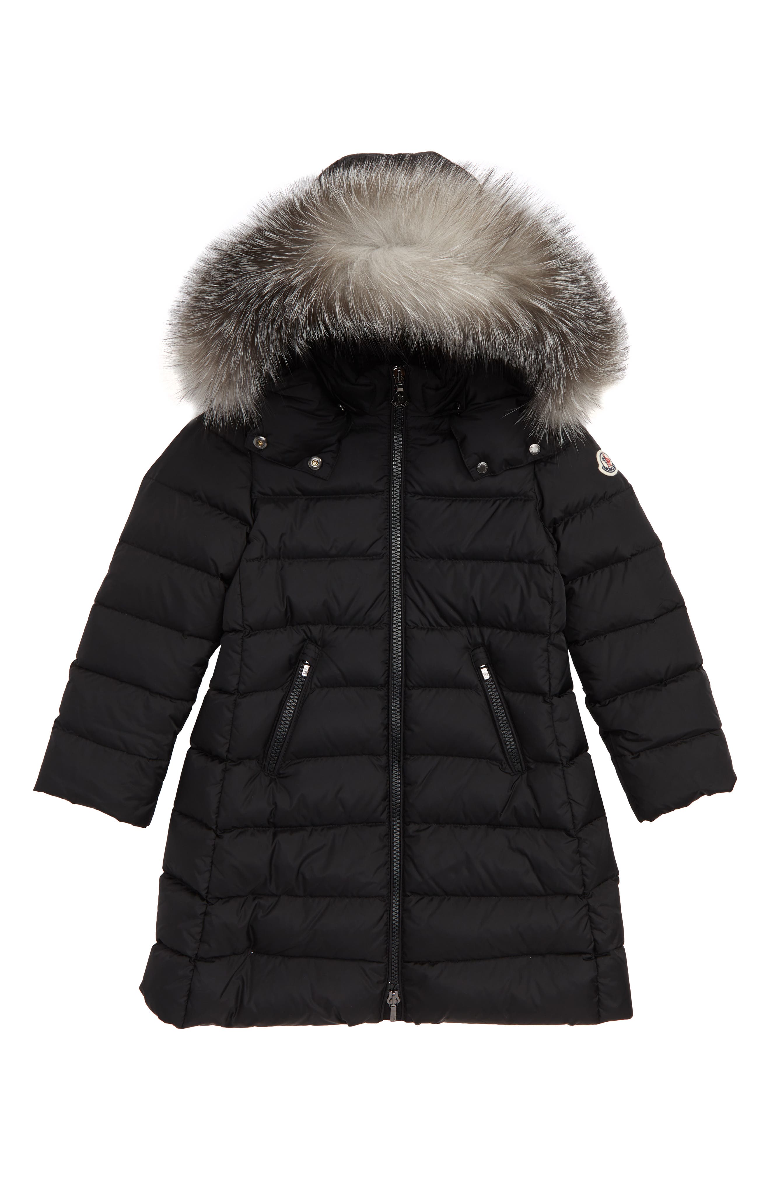 Moncler Abelle Down Coat with Genuine 