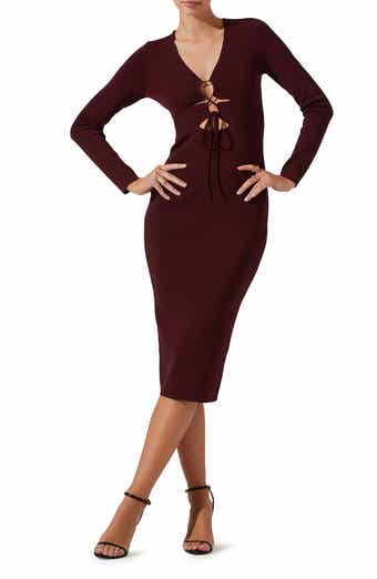 ASTR the Label Lace Up Puff Sleeve Midi Dress Nordstromrack