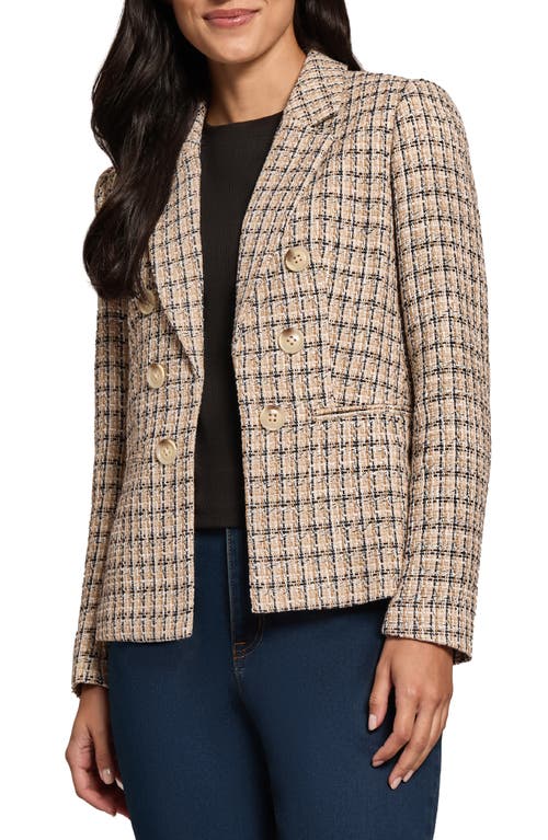 Jones New York Plaid Tweed Jacket in Praline Multi 