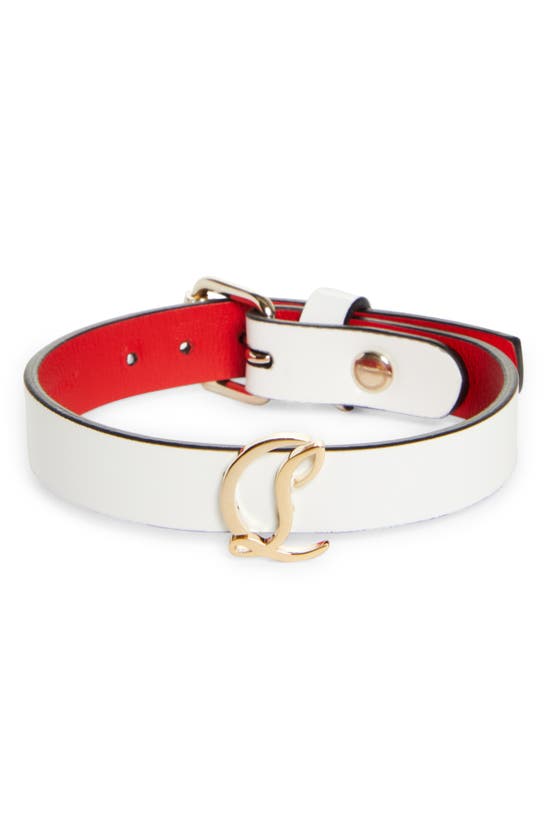 CHRISTIAN LOUBOUTIN CL LOGO LEATHER BRACELET