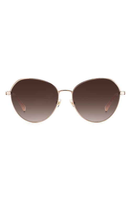 Kate Spade New York Octavia 59mm Gradient Round Sunglasses In Red Gold/brown Gradient