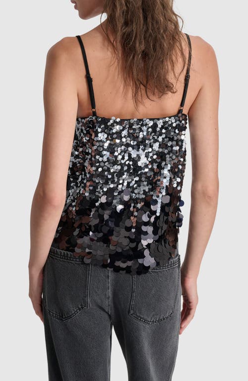 Shop Dkny Multi Scale Paillette Camisole In Black/gunmetal