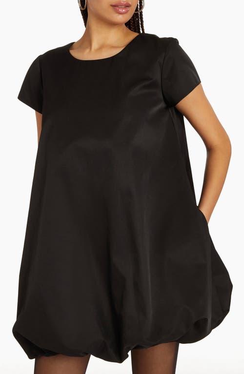 Shop Amanda Uprichard Chandler Bubble Hem Cotton Blend Minidress In Black