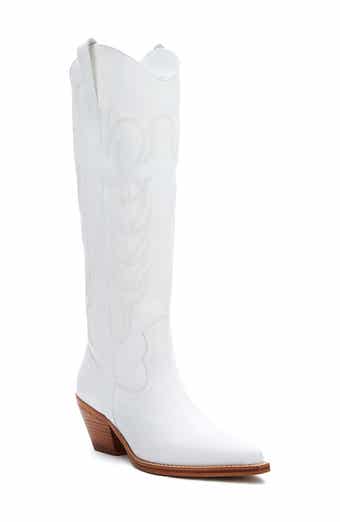 Urson Tall Western Boots in White • Shop American Threads Women's