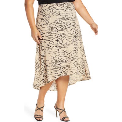 Plus Size Leith Panel Skirt, Brown