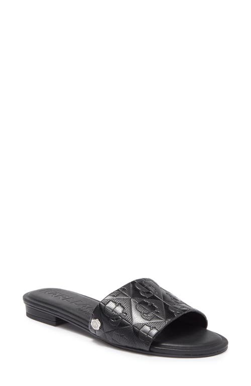 Shop Karl Lagerfeld Paris Chesly Slide Sandal In Black/gunmetal