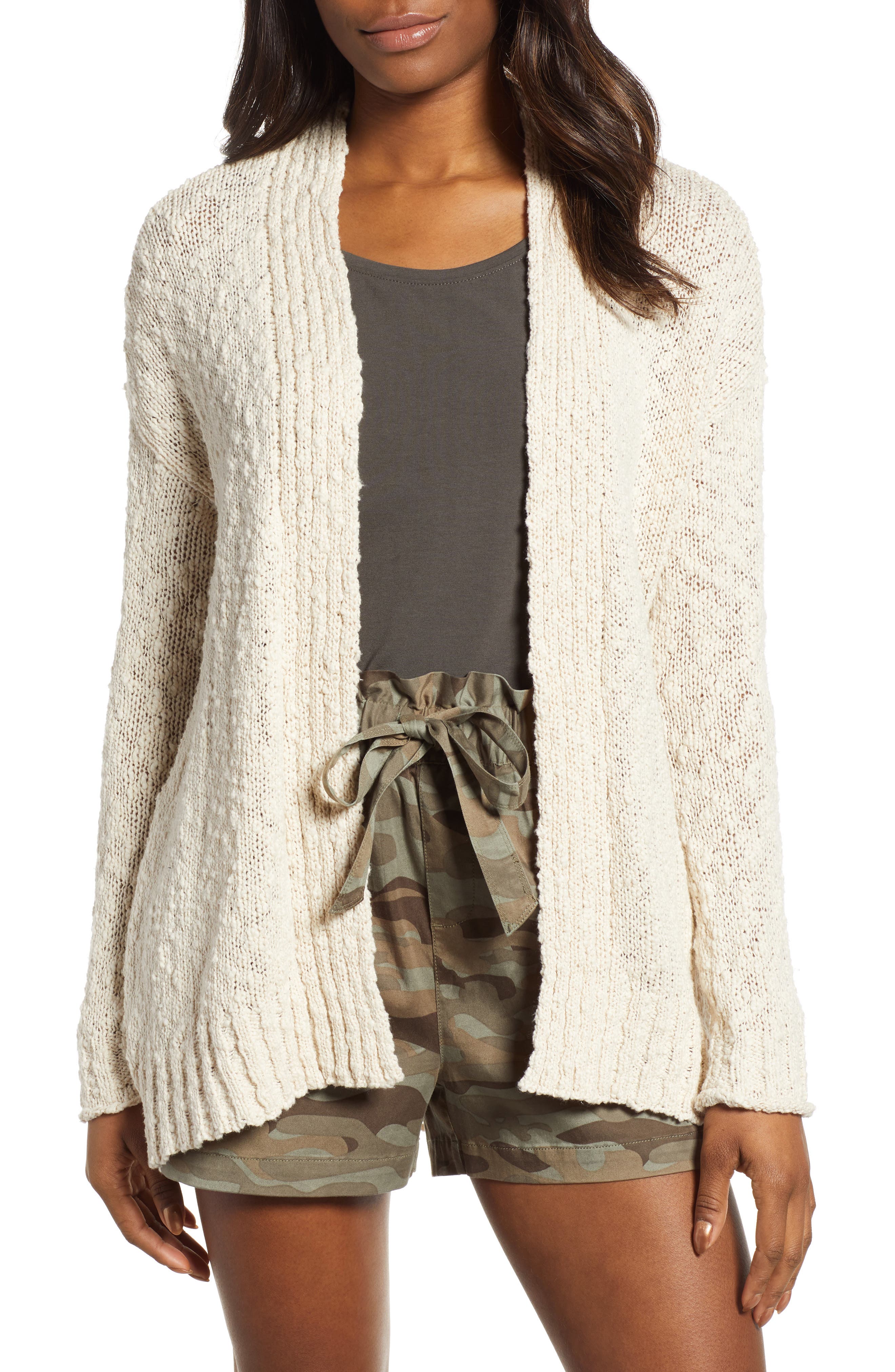 Caslon Easy Open Cardigan, Beige