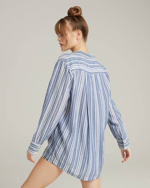 Nudea The Midi Shirt In Navy Blue Stripe