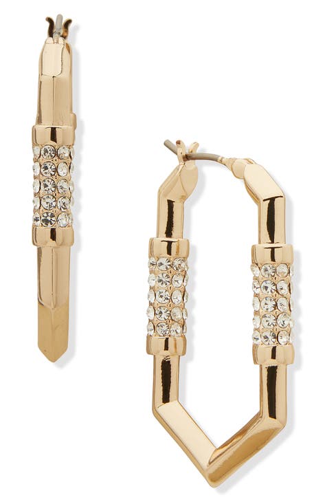 Crystal Geometric Hoop Earrings