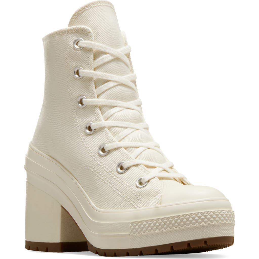 Converse Chuck 70 De Luxe Block Heel Sneaker In Egret/egret/egret