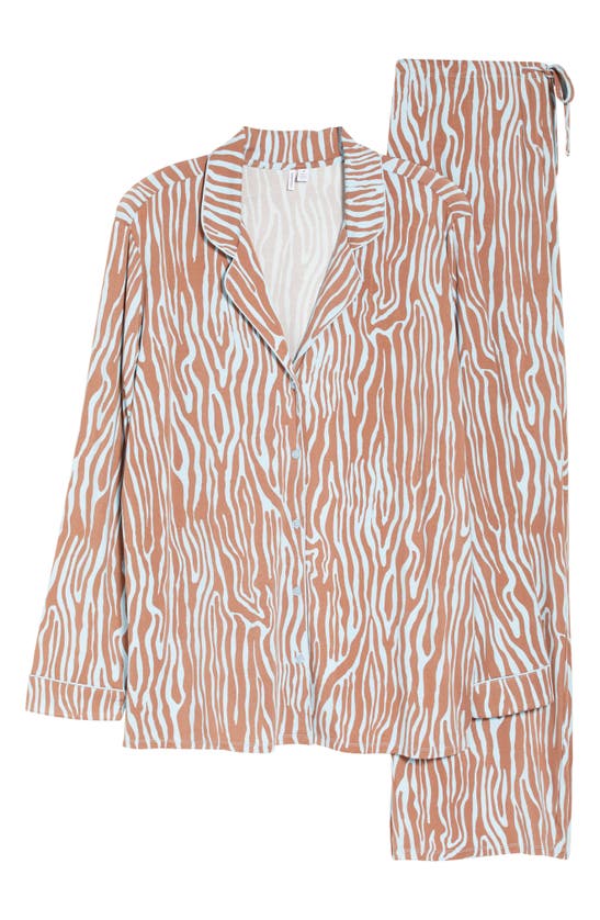 Nordstrom Moonlight Eco Pajamas In Blue Falls Zebra