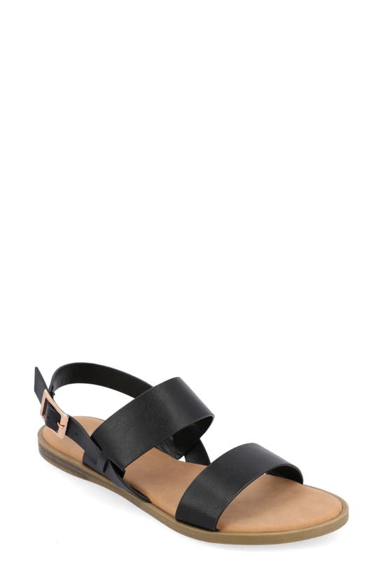 Journee Collection Lavine Slingback Flat Sandal In Black