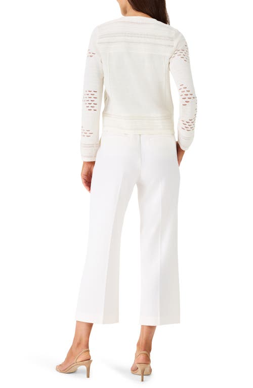 Shop Nic + Zoe Nic+zoe Mixed Knit Cardigan In Milk White