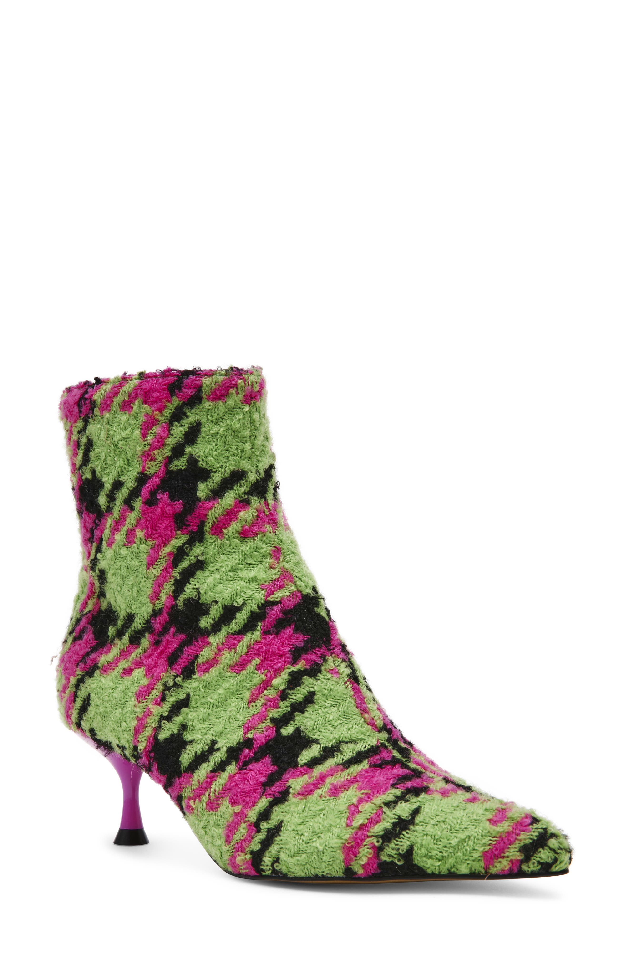 Betsey Johnson Parkker Kitten Heel Bootie in Green/Pink Multi 