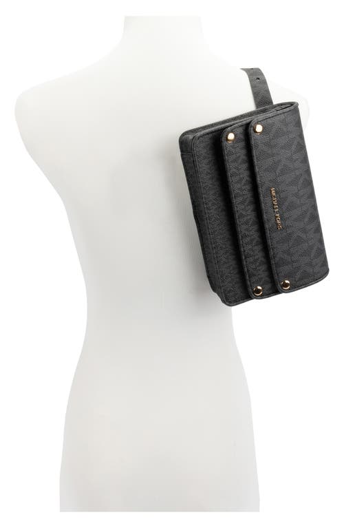 Michael Michael Kors Michael Kors Logo Faux Leather Belt Bag In Black