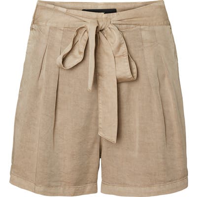 Vero Moda Mia Tie Front Shorts, Beige