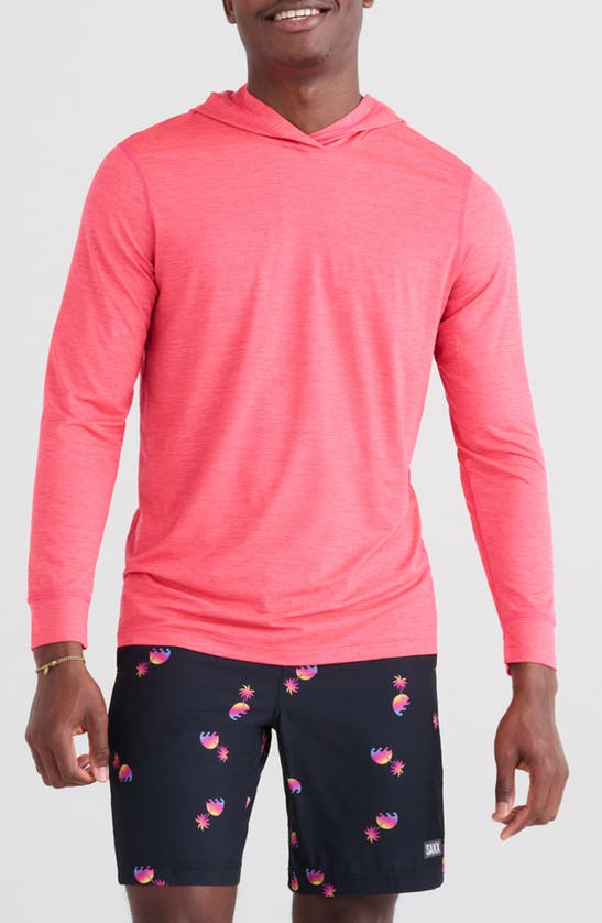 Shop Saxx All Day Cooling Performance Hoodie In Dark Rose Heather