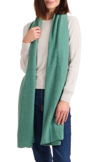 Amicale Cashmere Travel Wrap Scarf In Green