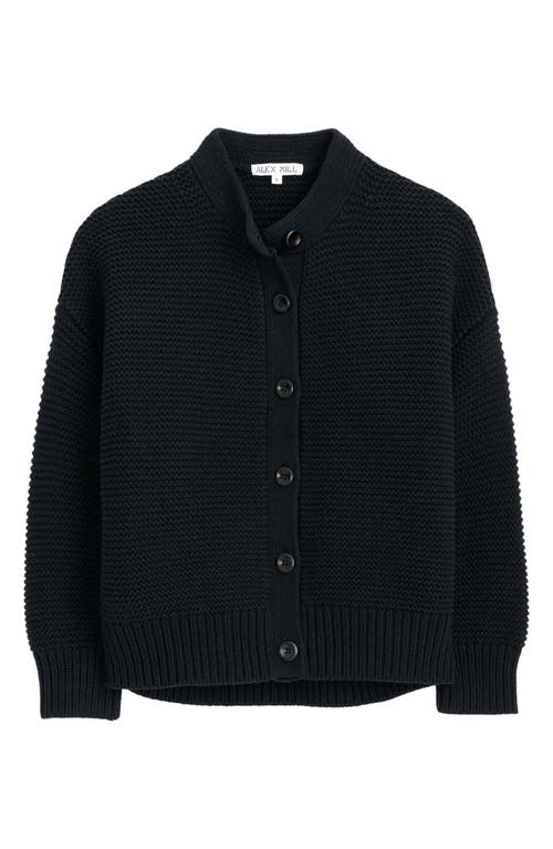 Alex Mill Nico Crewneck Cotton Cardigan In Black