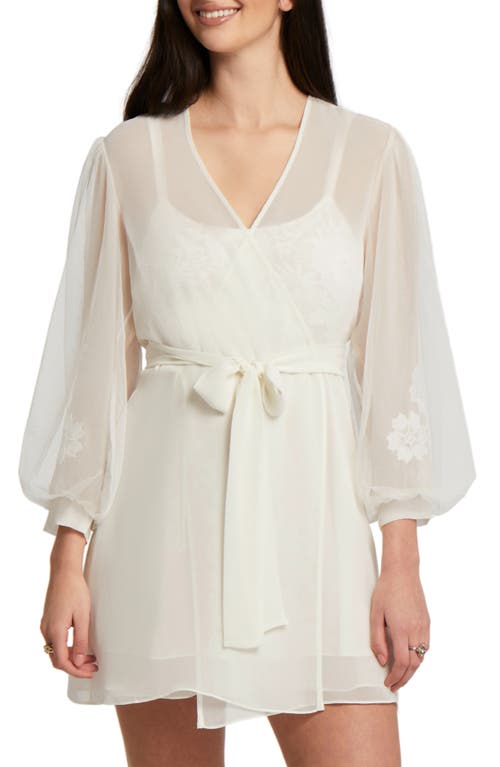 Rya Collection Beloved Balloon Sleeve Sheer Chiffon Robe Ivory at Nordstrom