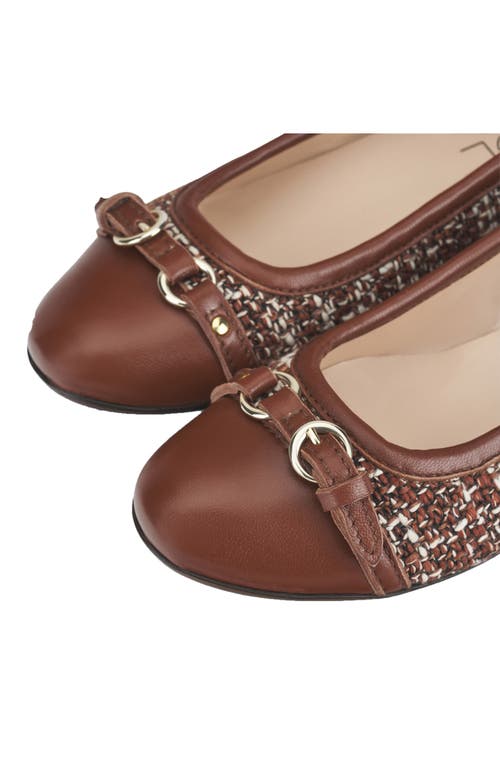 Shop Agl Attilio Giusti Leombruni Agl Mae Cap Toe Tweed Ballet Flat In Saddle Brown