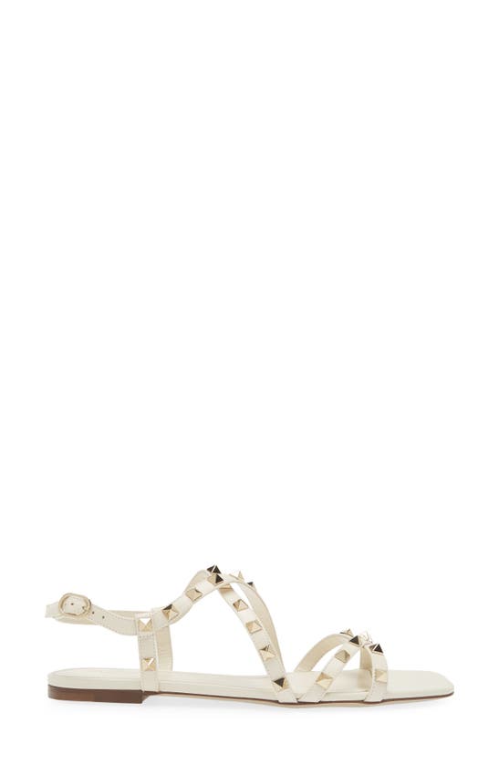 Shop Valentino Rockstud Sandal In Light Ivory